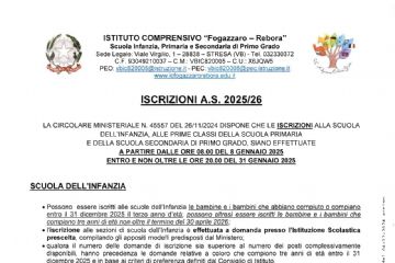 Iscrizioni anno scolastico 2025/2026